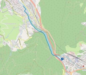 Plan piste cyclable Moûtiers - Aigueblanche